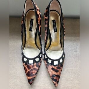 Dolce & Gabbana fur/leather high heels size 37 1/2